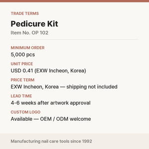 Kit de Pedicura Coreano Nailace, Modelo OP 102, Madera y Esmeril, con Logotipo Personalizado OEM, para Venta al por Mayor en Salones de Belleza - Product Image 4