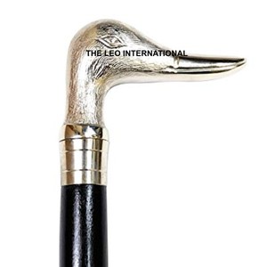 Bastón de Senderismo de Primera Calidad, Decoración para el Hogar, Aluminio y Madera, Color Marrón, Mango Plateado, Diseño Moderno, Accesorios de Senderismo - Product Image 3