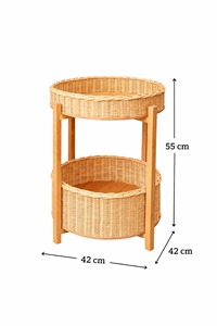 Estante de Almacenamiento de Ratán, Objeto Decorativo Ideal para Baño, Cocina, Dormitorio y Organización del Hogar con Estilo Natural Decorativo - Product Image 2