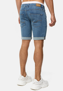 Shorts en jean baggy brodés taille haute pour hommes, coupe droite, 100 % coton, avec fermeture éclair, style skate, vente en gros personnalisée - Product Image 5