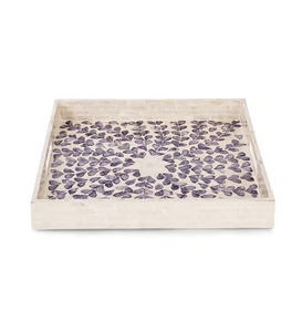 Bandeja de Almacenamiento de Ratán con Nácar, Venta al por Mayor, 2 Piezas, Bandeja Redonda de Nácar - Product Image 5