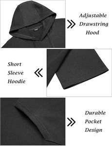 Custom Logo Hoodie Shorts <b>Set</b> Unisex Cotton Tracksuit Summer Two Piece Outfit Casual Streetwear - Product Image 5