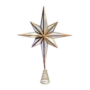 Ornements de Noël en forme d'étoile et de flocon de neige en métal plaqué or de luxe, écologiques, durables, couleur et taille personnalisables, vente en gros - Product Image 2