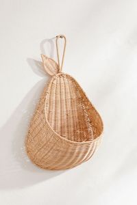 Cesta de Pared de Ratán Hecha a Mano con Forma de Pera, Estilo Rústico, Organizador Colgante Tejido Natural para Almacenamiento en Cuartos de Niños y Decoración del Hogar - Product Image 5