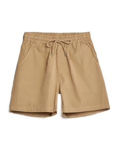 Shorts en coton tissé à taille élastique personnalisable avec cordon de serrage, de haute qualité, confortables, pour homme, décontractés, pour l'été - Product Image 4