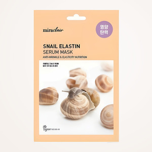 มาส์กหน้าเกาหลี Miracleare Miraclair Snail Elastin Serum Mask ผลิตในเกาหลี 23 มล. แผ่นสีขาว ไนอะซินาไมด์ - Product Image 1