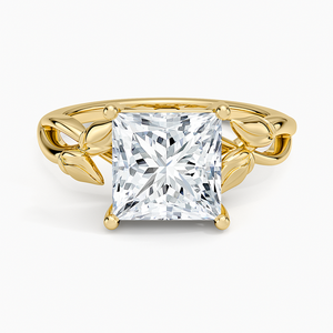 Bague de fiançailles solitaire en moissanite taille princesse 2 carats avec sertissage d'accentuation - Product Image 1