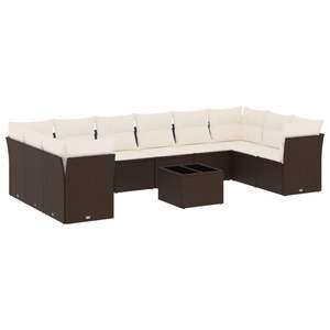 Conjunto de Sofás Modulares Grandes de Ratán PE Marrón para Jardín, Muebles Modulares Elegantes para Exteriores - Product Image 2