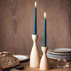 Ensemble de 2 porte-bougies en bois, design éco-responsable, fabrication artisanale indienne, style classique vintage, logo personnalisé - Product Image 6