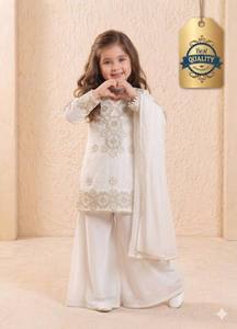 Ensemble Palazzo Premium pour Filles en Georgette Fox avec Broderies Lourdes, Idéal pour les Acheteurs Exportateurs - Product Image 3