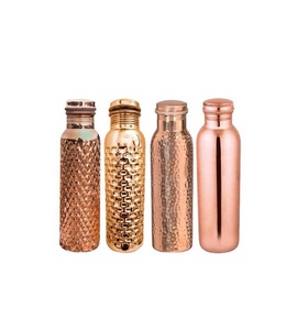 ILAHI's Hammered Copper Eco-Friendly 500ml <b>Water</b> <b>Bottle</b> Lid Classic Design Travel & Outdoor Use Uttar Pradesh - Product Image 1