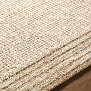 Tapis rectangulaire en jute naturel tissé plat, couleur unie, style Wabi Sabi, antidérapant, pour salon, décoration intérieure, à poils courts - Product Image 3