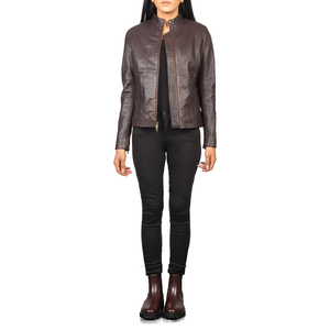 Women Leather Blazer <b>Jacket</b> Ladies Office Coat Genuine Leather Outerwear Wholesale Manufacturer Bulk - Product Image 6
