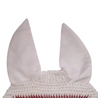 Voile anti-mouches pour cheval en maille beige avec garniture à clous, protection confortable et durable pour l'équitation