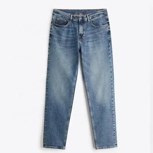 กางเกงยีนส์เดนิมคุณภาพสูงทรงตรงสไตล์ลำลองปักลายคลาสสิกทรงหลวมใส่สบายระบายอากาศได้ดีสำหรับผู้ชาย - Product Image 2