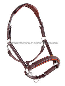 Halters en cuir de cheval de style équestre haut de gamme de meilleure qualité avec bandeau et muserolle rembourrés doux - Product Image 4