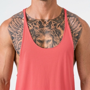 Nueva Llegada: Camiseta sin Mangas para Hombre, Color Coral Sólido, Cuello Redondo, Tejido Transpirable, Estilo Casual - Product Image 5