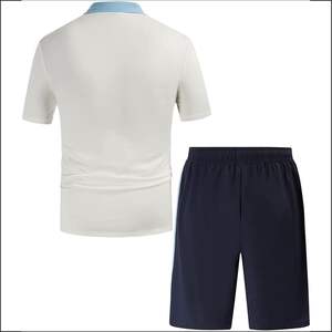 Conjunto de Camiseta Polo y Pantalones Cortos Deportivos para Hombre, de Secado Rápido, Transpirable, para Entrenamiento - Product Image 5