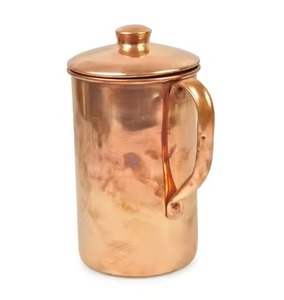 Attractive Copper Water Jug Elegant Pitcher Drinkware for Kitchen Dining <b>Table</b> Beverage Serving - Product Image 4