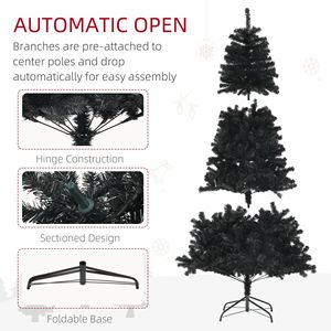 Albero di Natale Artificiale Non Illuminato Alto 2,74 m con 2132 Punte di Rami, Base in Acciaio ad Apertura Automatica per Decorazioni Natalizie Casa o Ufficio - Product Image 4