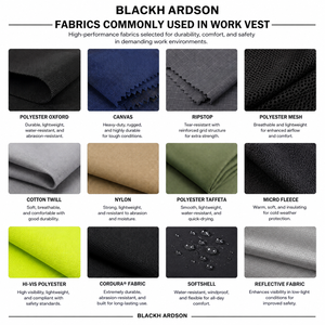 เสื้อกั๊กทำงานผู้ชาย Sales Blackhardson ผ้าโพลีเอสเตอร์ตาข่ายระบายอากาศ 120 GSM ทนไฟ สีน้ำเงิน แถบสะท้อนแสง หลายช่องกระเป๋า - Product Image 2