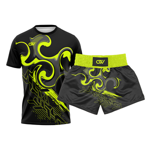 Ensemble MMA Sublimé OEM en Gros, Rashguard à Manches Courtes et Short de Boxe Personnalisables avec Logo, 2 Pièces, Extensible et Léger pour l'Entraînement de Jiu-Jitsu - Product Image 1