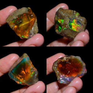 4 Pieces Lot Fabulous Top Grade Quality 100% Natural Welo <b>Fire</b> Oily Ethiopian Opal Rough Loose Gemstone For Making Jewelry Item - Product Image 1