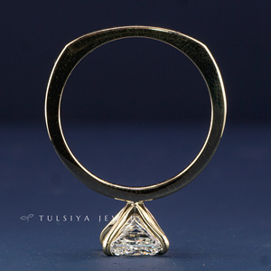 Bague en or massif 14 carats avec diamant synthétique pour femme, bijoux en diamant créé en laboratoire, bague de fiançailles élégante, cadeau, style classique - Product Image 4