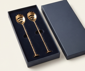 Ensemble élégant d'agitateurs à cocktail dorés, outils de bar en métal de luxe, réutilisables pour mélanger les cocktails, cuillères à agiter avec poignées perlées - Product Image 6