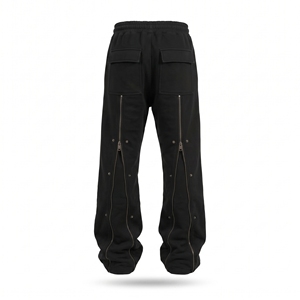 กางเกงวอร์มผู้ชายผ้าเฟรนช์เทอร์รี่ 400GSM จาก Iitalic Industries ออกแบบเอง โพลีเอสเตอร์/คอตตอน ทรงจ็อกเกอร์แบบดิสเทรส พิมพ์ลาย DTG/DTF ขากว้าง - Product Image 6