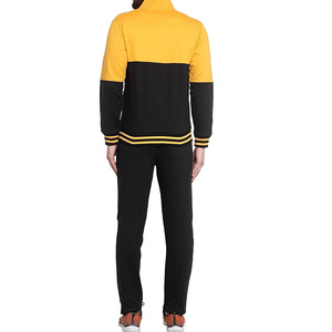 Conjunto Deportivo para Hombre, Ligero, de Poliéster, con Bloques de Color, Manga Larga, Cuello Alto, Bolsillos Laterales, Corte Holgado, para Otoño, Color Negro - Product Image 3