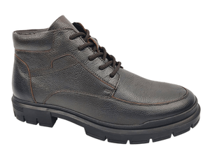 Botas Chukka de Tobillo para Hombre, de Cuero Genuino Negro, con Cordones, Punta Redonda, Suela de Goma Antideslizante, Entresuela de EVA, para Todas las Temporadas - Product Image 1