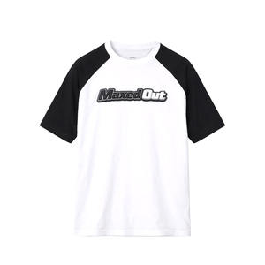 Camisetas de Hombre de Algodón Grueso con Mangas Raglán en Contraste, Logotipo Bordado Personalizado OEM al por Mayor, Estilo Urbano Informal, Fabricante - Product Image 3