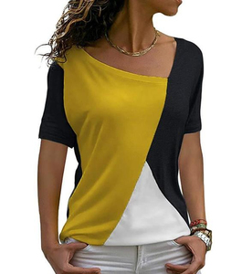 T-shirt d'été formel imprimé pour femme 100 % coton respirant écologique à manches courtes en tissu léger et doux - Product Image 1