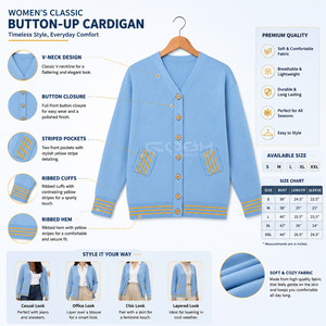 Pull cardigan boutonné Cosh International avec rayures jaunes, décontracté, à porter toute l'année - Product Image 6