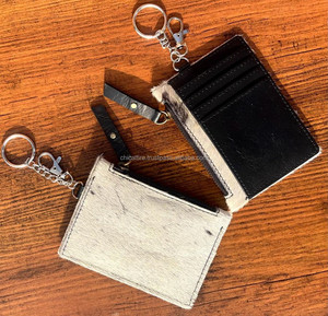 Nouveau porte-monnaie et porte-cartes en cuir de vachette véritable fait à la main personnalisé Mini porte-cartes en cuir véritable de luxe avec porte-clés - Product Image 5