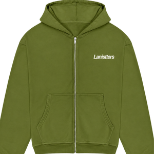 Sudadera con capucha para hombre con cremallera completa, corte holgado, bolsillos tipo canguro divididos, puños acanalados, manga larga, estampado en el pecho, personalizada, venta al por mayor, fabricante OEM B - Product Image 1