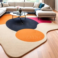 Tapis en laine tufté à la main, multicolore, motif abstrait circulaire, tapis moderne pour salon, chambre à coucher, décoration intérieure, fournisseur en gros