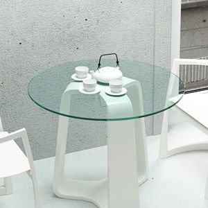 Piano Tavolo Rotondo in Vetro Temperato da 30 Pollici, Spessore 1/4 di Pollice, Trasparente con Bordo Lucidato per Tavolo da Caffè o da Pranzo - Product Image 1