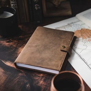 Refillable Leather Hardcover Journal Premium Lined <b>A5</b> Notebook Cover 200 Ruled Writing Pages <b>Card</b> Holder Slot Leather Bound Gift - Product Image 2