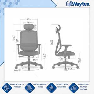 Chaise de bureau ergonomique en maille ZAMBAR avec appui-tête, en tissu élastique haute résilience, pour bureau et salle de conférence - Product Image 6
