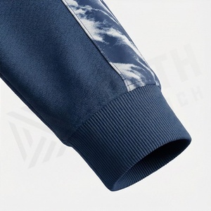 Men's Navy Blue Hooded Tracksuit Full Sleeve Striped Design Casual Sportswear Set Breathable Midweight <b>Polyester</b> <b>Joggers</b> with - Product Image 6