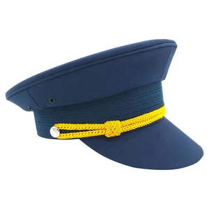 Premium Parade Cap Ivory Top Gold Rope Black Visor Metal Badge Formal Headwear High Quality Manufacturing Export - Product Image 5