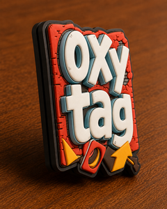 Patch en caoutchouc 3D Oxytag avec logo en relief et motif flèche, badge décoratif autocollant pour cadeaux, prix de gros, conception OEM - Product Image 2