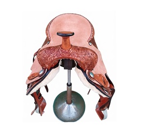 Silla de montar western de cuero sintético para carreras de caballos, 15, 16, 17 pulgadas, silla de entrenamiento ligera personalizada con estructura de plástico y herrajes de cuero - Product Image 3