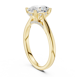 Yellow Gold Oval Cut Lab Grown Diamond <b>Ring</b> for Women Elegant Fine Jewelry <b>Custom</b> Wholesale Jewelry Supplier - Product Image 2