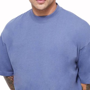 Solid Gray Cotton Crew <b>Neck</b> Men's Oversized Short Sleeve Casual T-Shirt Breathable Crew <b>Neck</b> <b>Light</b> Weight 100% Cotton - Product Image 5