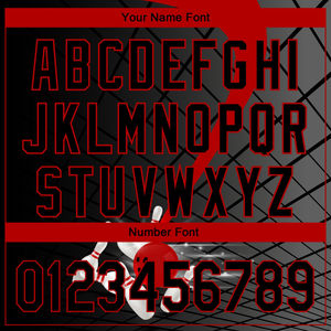 Camisas de Boliche de Manga Corta para Hombre con Estampado Personalizado, Diseño 3D en Negro y Rojo, Tejido Jersey de Secado Rápido, Listas para Personalizar con Nombre de Equipo y Logotipo OEM - Product Image 5