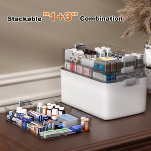 Caja Organizadora de Medicamentos Portátil de 4 Niveles, con Asa, Vacía, para Primeros Auxilios, Multiusos, para Suministros Médicos - Product Image 4