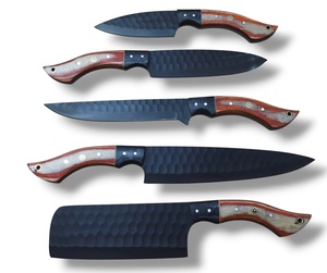 Juego de Cuchillos de Chef de Acero Inoxidable de Cinco Piezas Nordic Forge, Mangos de Madera Pakka, Juego de Cuchillos de Cocina Hechos a Mano con Bolsa Enrollable - Product Image 4